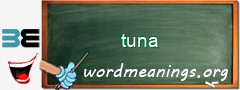 WordMeaning blackboard for tuna